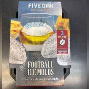 Five Oak Football 3” Ice Molds NEW
